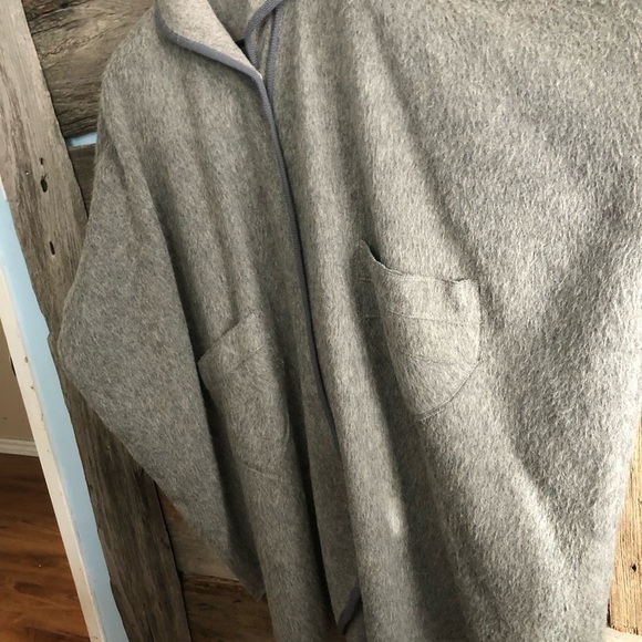 VINTAGE handmade grey wool cape plus size - Picture 4 of 9